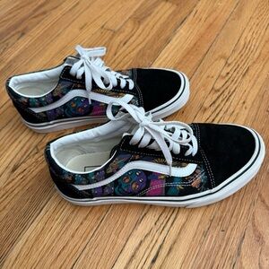 Vans Old Skool Trippy Skull Print Sneakers Women’s Size 6.5 Black Multicolor